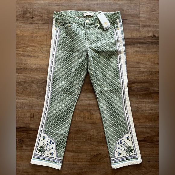Tory Burch NWT Size 27 MIA Botanical Slim Boot Pant - Picture 4 of 7